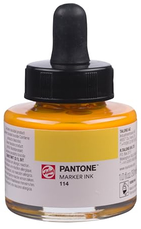 Talens | Pantone Marker-Tinte 30 ml 114 | Flüssige Tinte + Marker-Nachfüllung | Wasserbasierte, pigmentierte Tinte in 108 Pantone-Farben
