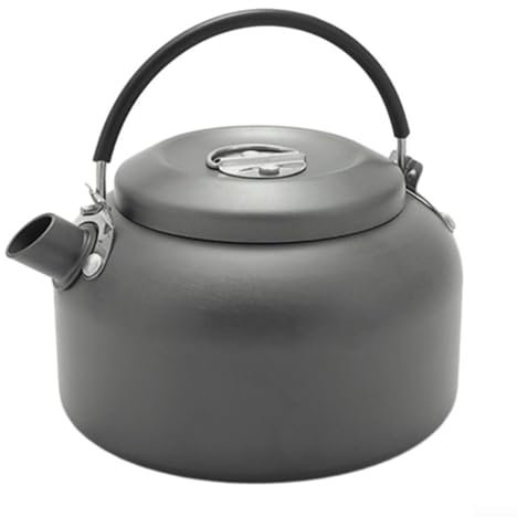 Bouilloire de camping, théière de camping avec poignée en silicone pour cuisinière à gaz, , camping, vacances, cafetière portable (0,8 l)
