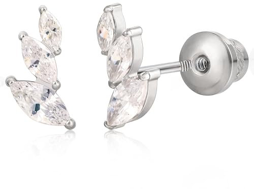 Limerencia Medizinische Titan Ohrringe mit Schraubverschluss, G23 Hypoallergen Gesundheitsstecker Ohrstecker, Nickelfreie Ohrringe für Damen, Mädchen und Kinder (Q)