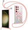Kokio Cover Magnetica Glitter per Samsung Galaxy S23 Ultra 5G con Cordino [Compatibile con MagSafe] Motivo Cuore TPU Silicone Custodia per Donna Ragazza Antiurto Case per Samsung S23 Ultra 5G Rosa