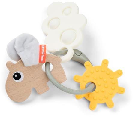Done by Deer Sensorischer Aktivitätsring Happy clouds Farbmix - Sensorischer beißring stimuliert alle Sinne des Babys mit verschiedenen Texturen, Farben und Formen - Baby spielzeug ab 3 monate