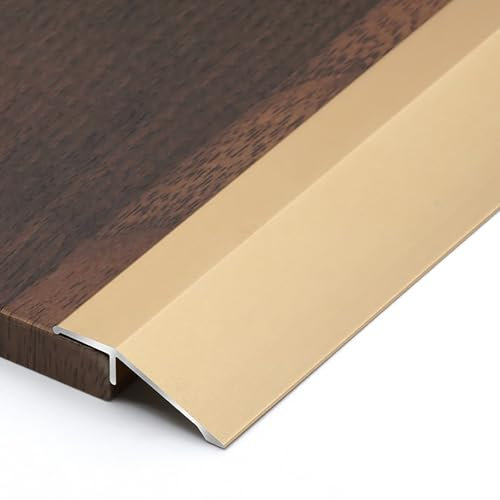 Raouoae Übergangsprofil Höhenausgleich 3-15mm/6-20mm/10-40mm Abschlussprofil Übergangsschiene Aluminium Übergangsleiste Länge 90cm*3 Böden Überbrücken Die Lücke(Gold,Breite: 35 mm)