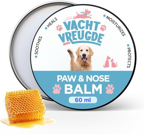Vacht Vreugde 60 ml Pfotenbalsam für Hunde - Natürlicher Pfotenschutz mit Bienenwachs - Hundezubehör für weichere Pfoten - Hunde Zubehör - Pflegt rissige und spröde Pfoten im Winter & Sommer