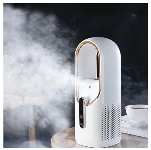 BesBet Ventilatore Esterno con Nebulizzatore, USB Ricaricabile, con Umidificatore Ventilatore Piccolo Umidificazione dell'Aria Ventilatore A Torre, per Ufficio E Camera da Letto