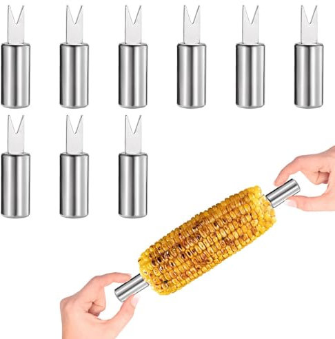 Corn on The Cob Skewers,10 Pcs Corn on The Cob Holders,Stainless Steel Corn Cob Holders,Corn on Cob Holders,Corn on Cob Skewers for Kitchen BBQ Camping Party