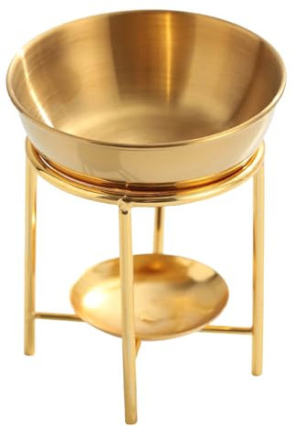 KASFDBMO Duftlampe für ätherische Öle aus Metall mit großer Edelstahlschale, Teelichthalter für Raumdüfte und Dekoration