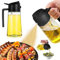 öl sprühflasche,ölsprüHer für Speiseöl,Ölspray zum Kochen,Hochwertiger Öl Zerstäuber,2 In 1 öl Sprühflasche 470ml ölsprüher für Heißluftfritteuse Glas Oil Sprayer KöNnen ölspray und Gießen Zum Kochen