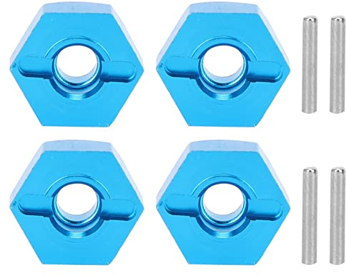 Culnflun 4Pcs 5MM Aluminum Alloy Wheel Hex Mounting Hub Nut, Fit for Wltoys 1/14 144001 RC Carblue 1266B, 5mm Thick 12mm Diameter 4mm Hole