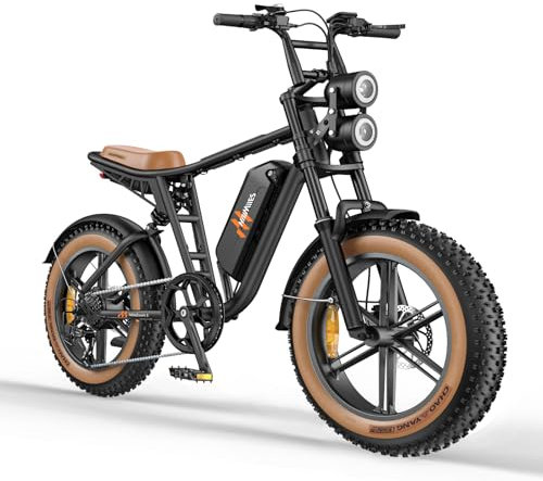 HillMiles MileZoom1 Elektrofahrrad Für Erwachsene Mit Abnehmbarem 832Wh Akku, Max Reichweite 130 km,Höchstgeschwindigkeit 25 km/h, 20 * 4.0 Fat Reifen, 7-Gang vollgefedertem E-Bike Für Jedes Gelände