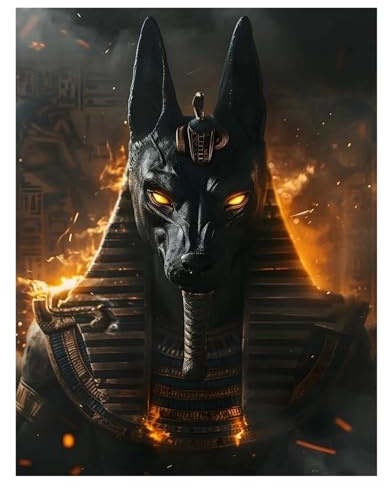 XENITE Wandkunst-Leinwanddrucke Kosmische Pharaonen Ruhen Ägypten Poster Anubis Erwacht Drucke Leinwand Malerei HD Wandbild Für Wohnkultur(G,40x60cm)