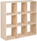 KUBIK Regal Kiefernholz Massivholz-Würfelregal | 3x3 | Kiefer | 9 Fächer | 104,9 x 104,8 x 30 cm | Raumtrenner | Standregal | Raumteiler Regal | Kiefer Massiv | Bücherregal Massiv | Highboard