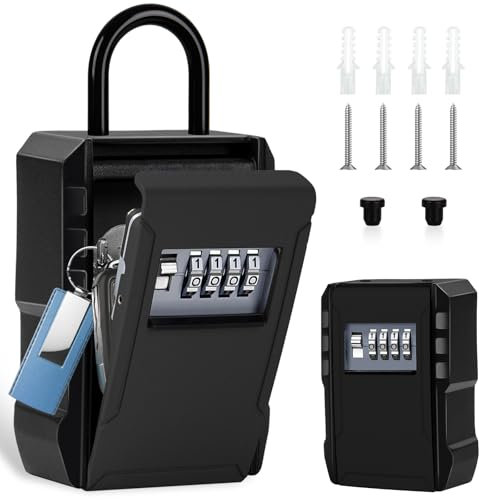 ONEKERUN Schlüsseltresor mit Bügel Wandmontage Groß schlüsselkasten mit zahlencode Aussen Schlüsselbox Robust Wasserdicht Schlüsselsafe Outdoor Wetterfest für Home Garage Schule Büro
