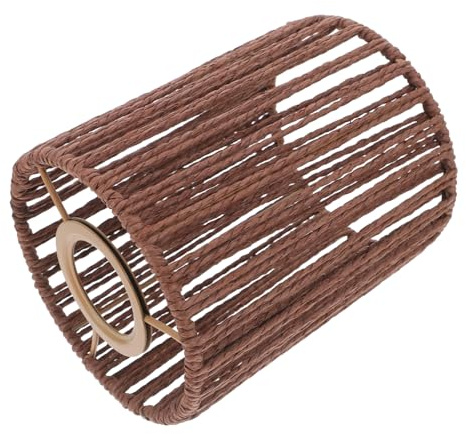 STOBAZA Boho Lampenschirm Klein E27 Zylinder Trommel Lampenschirm Vintage Ersatz Gewebter Bezug Für Hängende Wandlampe Stehlampe &Amp; Schreibtischlampe