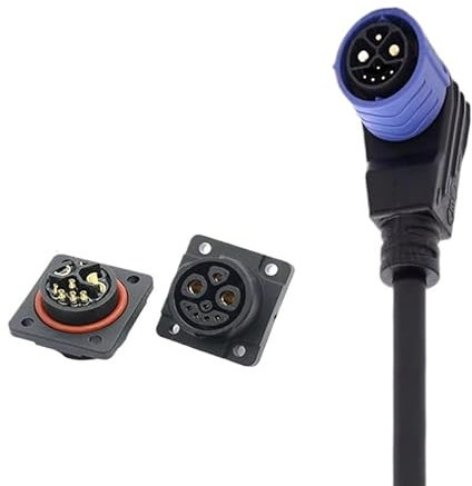 IP67 M25 2+1+5 Scooter Battery Connector 2+1+3 Electric Bicycle Charging Port Wire Male Female 8Pin Lithium Battery Socket(Male)