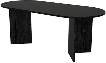 Vente-unique - Table à Manger 8 Personnes - Noir - TOPANIA