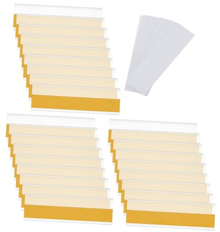 Hemobllo 30 ensembles Étiquettes Transparentes Autocollantes Lot de Supports Étiquettes Auto Adhésifs pour Rangement Inserts Remplaçables pour Étagères Boîtes Aux Lettres Dossiers