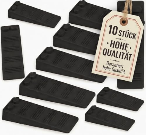 10 pièces cale de porte en caoutchouc, hauteur réglable antidérapante et anti-rayures, cale-porte au sol, protections pour balcon, chambres d’enfants, cuisine, salle de bain, bureau, hôtel (Noir)