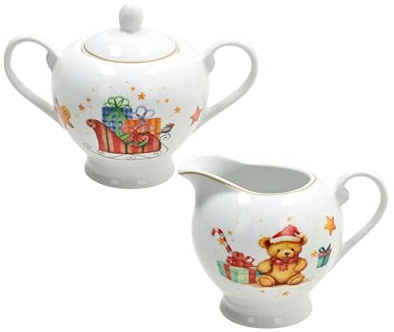 Tognana, Christmas Fairy Tale Milk Jug + Sugar Bowl, Porcelain, Multicolour