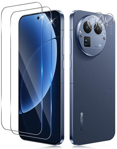 Funrae Verre Trempé pour Realme GT 8 GT8 Pro avec Caméra Arrière Protecteur[2+2 PCS], Dureté 9H [Sans Bulles] [Ultra HD] Ultra Résistant Film Vitre Trempé Protection écran [Transparente]