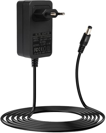 12V 3A Netzteil Adapter, 36W Stromversorgung Universal Transformator AC 110-240V zu DC 12V, Steckernetzteil für LED Streifen CCTV Kamera LCD Monitor Router und TV Box | Ladegerät 12V 3A für LED-Router, Kameras, CCTV-Lautsprecher, Telefonsystem, Universal DC 5.5mm x 2.5mm