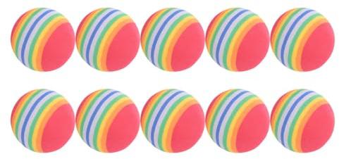 Abaodam 10 Pcs Rainbow-colored Soft Sponge Practice Balls for Golf Training Indoor Use Lightweight Flexible Safe for Approach Shot Exercises Random Color