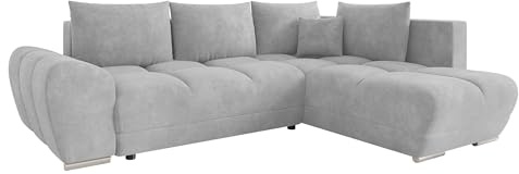 Mirjan24 Ecksofa Fureniz mit Bettkasten, 4 Sitzer L-Form Sofa mit Schlaffunktion, Eckcouch für Wohnzimmer, Couch mit Bettfunktion (Lumo 65, Seite: Rechts)