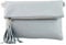modamoda de T167 Damen Leder Umhängetasche Clutch Small handmade in Italy, Farbe:Eisblau