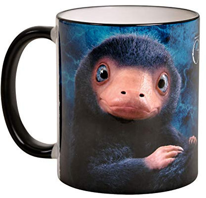 Elbenwald Phantastische Tierwesen Tasse Baby Niffler Motiv Rundumdruck Keramik 320 ml blau