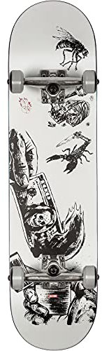 Globe G1 Hard Luck Skateboard, Unisex, Erwachsene, Weiß/Schwarz, 8.0FU