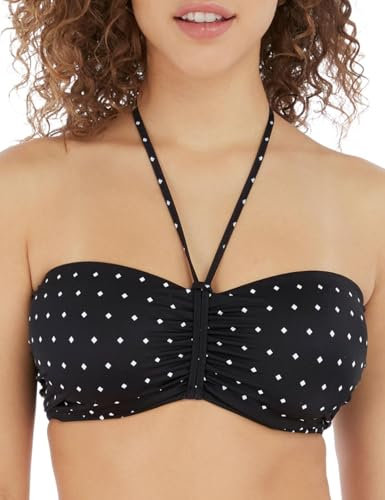 Freya Jewel Cove AS7233 WP Underwired Padded Bandeau Bikini Top Black 36DD CS