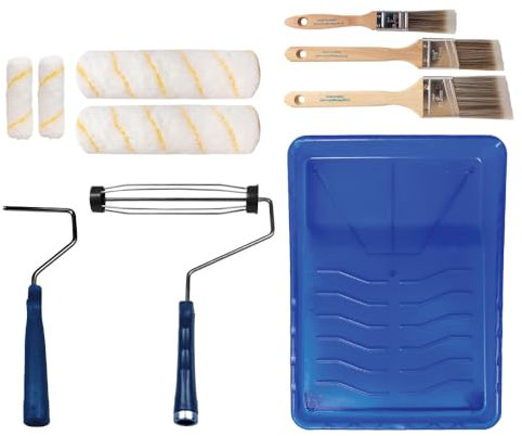 Pro Grade Paint Roller Cover Set,Wall Painting Roller Naps for Professional or Home Owners with All Paints and Stains. Paint Roller Covers are for House or Commercial Use. (10 Piece Set)