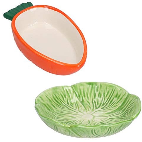 AB Tools Small Animals Small Lettuce Green Leaf & Carrot Feeding Bowl Treat Pot