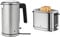 WMF Lono Wasserkocher doppelwandig (2400 Watt, 1,3 l) cromargan matt/silber & Lono Toaster Edelstahl, Doppelschlitz Toaster mit Brötchenaufsatz, für XXL-Toast, 7 Bräunungsstufen, 900 W, edelstahl matt