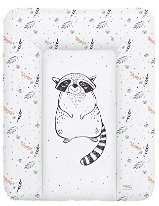 Ceba Baby® Cambiador Bebe - Cambiador suave para bebés - Almohadilla cambiadora lavable para Niños y Niñas - Certificado Öko-Tex - Impermeable - 70x50 cm - mapache