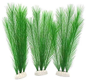 BEGONDIS 3PCS Aquarium Decorations Fish Tank 30CM/11 Artificial Green Water Plants