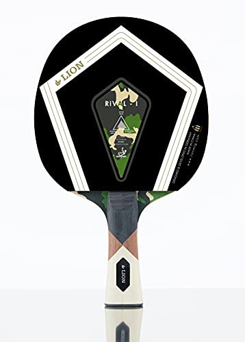LION Rival Tischtennisschläger | Schwammstärke 1,8 mm | zugelassener ITTF LION-Belag | Griffform konkav | für die ganze Familie | im Camouflage Design