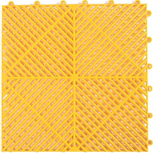 LFFH Baldosa De Plástico para Exterior, Piso De Plástico Antideslizante De Polipropileno PP De 1,8 Cm De Espesor para Balcón Soporte De Flores Baño Etc,Amarillo,6pieces