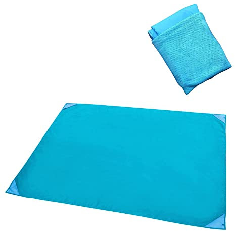 Waterproof and Sand proof Beach Mat, Lightweight Beach Blanket, Outdoor Mini Pocket Picnic Blanket for Picnic, Beach, Hiking, Camping, Travel (M)