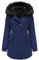 Vancavoo Damen Winterparka Mantel Winterjacke Parka Daunenmantel Herbst Winter Warm Kunstfellkragen Kapuzenmantel mit Tasche,Dunkelblau S