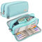 MOREASE Federmäppchen mit 3 Fächer Große Kapazität Bleistifttasche Federtaschen Teenager Mädchen Mäppchen Etui Stifte 3 Fach Federtasche Pencil Case für Schule & Büro (Hellblau)