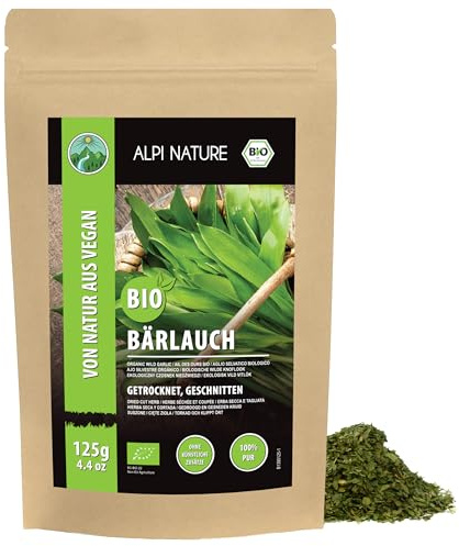Alpi Nature Organic Wild Garlic 125g 4.4 oz, Dried and Chopped Wild Garlic Leaves for Cooking