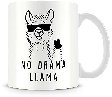 Giftme No Drama Llama No Prob Llama Coffee Tea Mug Unique 11oz White Ceramic Mug.