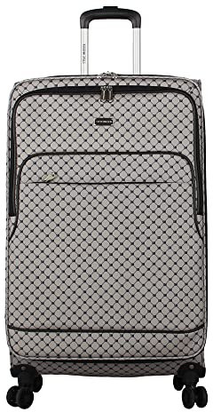 Steve Madden Designer-Gepäck, Noble Black/Grey, 28 Inches, Leichte Tasche mit rollenden Spinnrädern