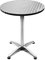 Drumm Table de Bar Haute 2 en 1,Ange Debout Pliant,Table Bistro Haute de Bar en Aluminium INOX,Pliable Réglage en Hauteur 70/100cm Ø60cm Terrasse Salon