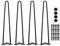 Jopassy 4er Set Haarnadel Tischbein Hairpin Legs, DIY Tischbeine mit Bodenschoner und Schrauben, Schwarz Haarnadelbeine aus Stahl 45cm 2-Stange Möbelfüße für Stühle, Schrank und Sofa