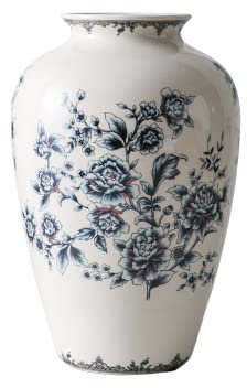 Vase Hohe Bodenvase Chinesische Blumenvase Keramik Für Kunst Wohnkultur Japanisches Vasenregal 12 Zoll, Anspruchsvolles Gefäß Für Dekorative Zweige Und Getrocknete Blumen,Blau