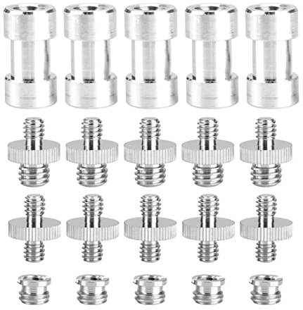 Tornillo Pasador de Trípode 15 × 10 × 1 20 Piezas 1 4 Pulgadas 3 8 Pulgadas Macho Hembra Convertidor Adaptador de Rosca Tornillos Accesorios