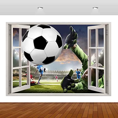 Wall Stickers Cracked DIY Mural Football FC Club Keeper 3D Smashed Wall Sticker Poster Vinyl Mural 80x120CM