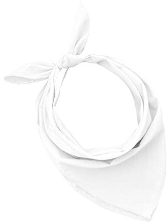 Bandana aus 100% Baumwolle, 3/5/10er-Set, für Damen, Herren, Kinder, Unisex, einfarbig und/oder mit Paisley-Muster, Artikelnummer A644, Weiß, Set 1 pz