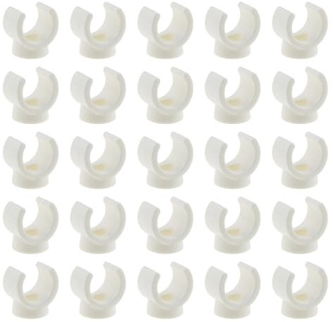 ZZHXSM 25PCS U Haken Kunststoff Rohrschelle Werkzeug 1/2 Zoll PEX Rohrschelle 16MM Rohrschelle Rohrhalter Weiß PVC Wasserrohr Unterstützung Aufhänger für 1/2 Zoll Rohre